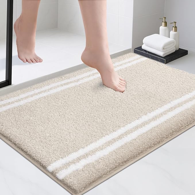 PURRUGS Bathroom Rug Non-Slip Machine Washable 24" x 36", Super Absorbent and by PURRUGS