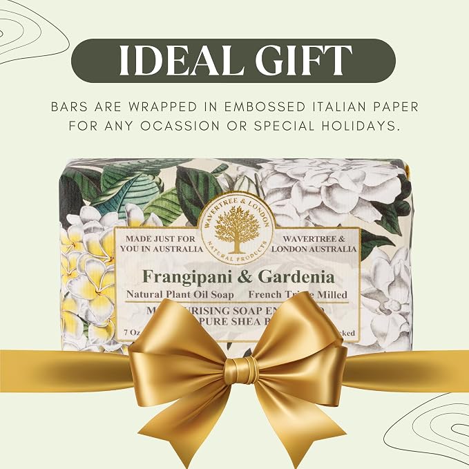 Wavertree & London Frangipani Gardenia Scented Natural Soap, 7oz Moisturizing - Image 6