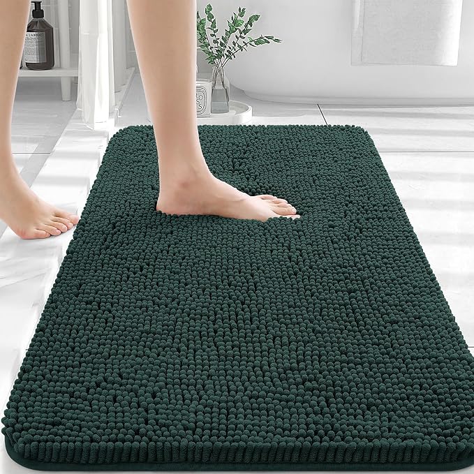 OLANLY Bathroom Rugs 36x24, Extra Soft Absorbent Chenille Bath Rugs, Rubber by OLANLY
