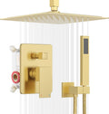 ESNBIA Gold Shower Head System, All Metal 12 Inches Ceiling Shower Faucet Set by esnbia
