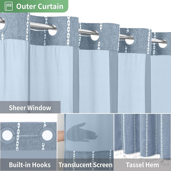 No Hook Stall Shower Curtain - Image 4