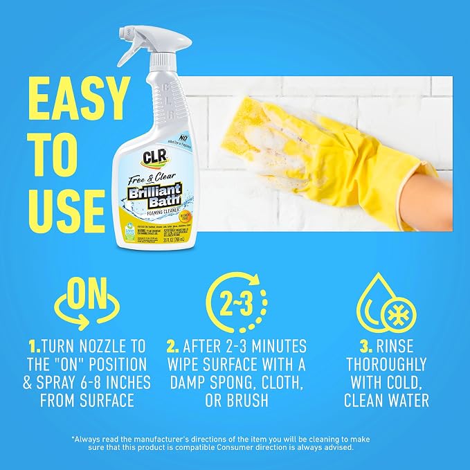 CLR Brands® Brilliant Bath Foaming Bathroom Cleaner Spray Free & Clear - Image 6