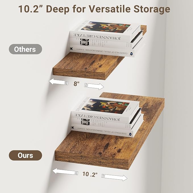 Vivelove 10 Inch Deep Floating Shelves 16 inch Long, 16 x 10 Wide Wall Shelves - Image 5