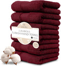 MAURA Wine Red Hand Towels for Bathroom. Luxury Turkish Cotton Bath Hand Towels by MAURA