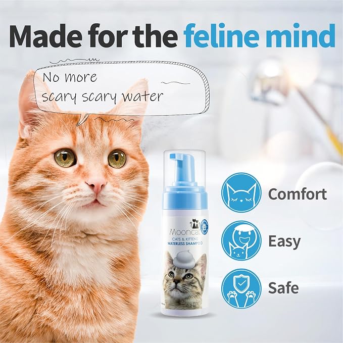 Mooncat Waterless Cat Shampoo, 100% Licking Safe & Vet Approved No Rinse Dry - Image 3