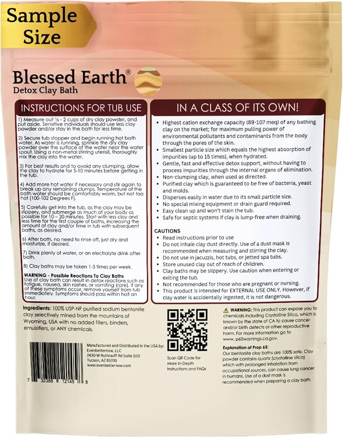 Blessed Earth Detox Clay Bath, 100% Pure Sodium Bentonite Therapeutic Grade – - Image 7