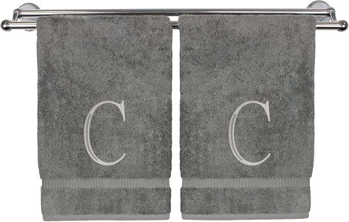 Monogrammed Hand Towel, Personalized Initial Gift, Extra Absorbent 100% Turkish by BareCotton