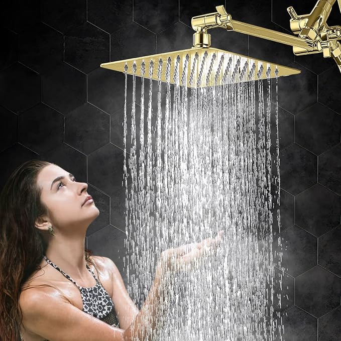 G-Promise All Metal 10" Dual Square Shower Head Combo | Rain Shower Head | - Image 4