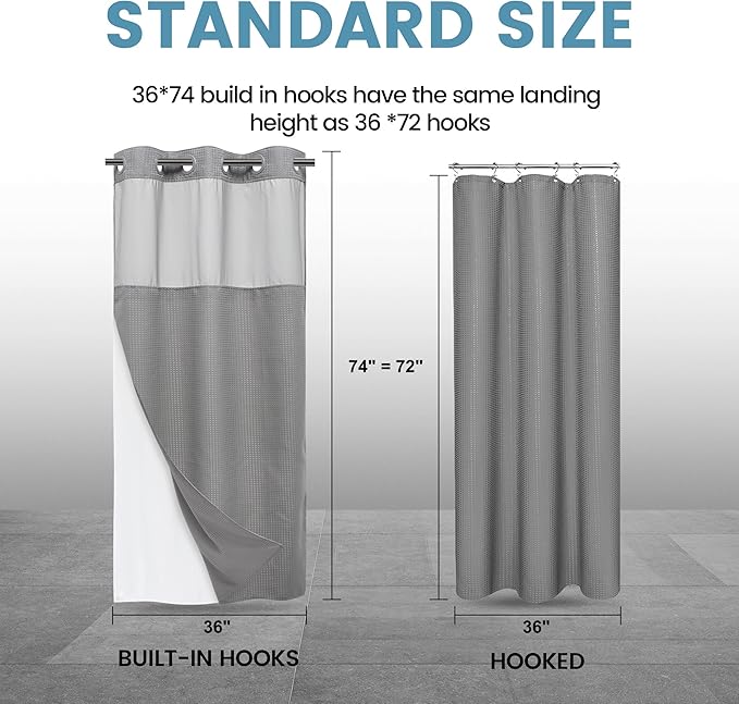 Stall No Hook Shower Curtain - Image 7