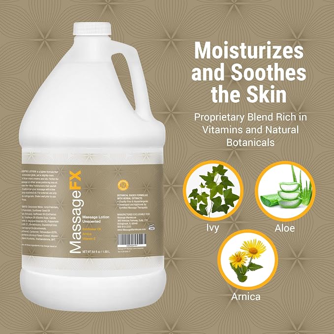 Massage FX Unscented Massage Lotion, 1/2 Gallon - Image 5