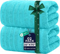 DAN RIVER Pack of 2 Bath Sheet 35x70 Inches, Ribbed Jumbo Bath Sheets by DanRiver