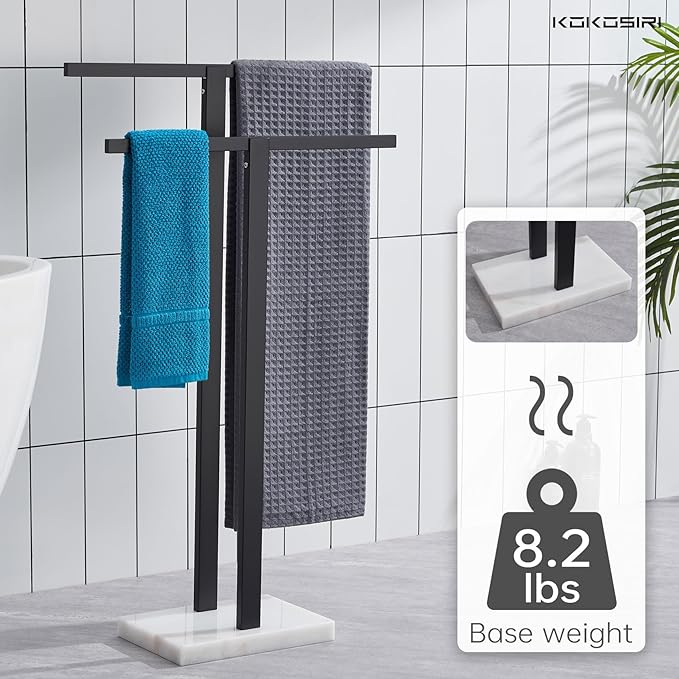 KOKOSIRI Bathroom Towel Racks 2-Tier Standing Towel Bars - Image 4