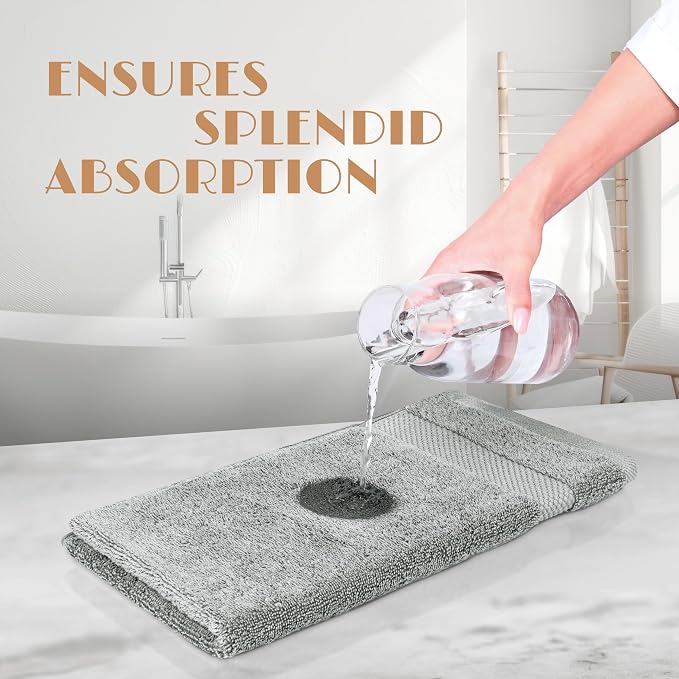 White Classic Light Gray Hand Towels - Image 5