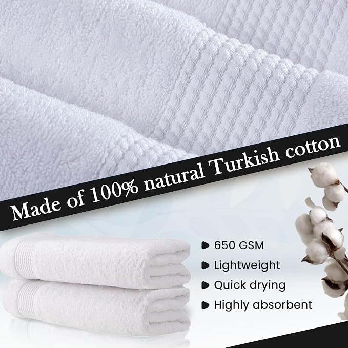 HALLEY Turkish Cotton Towels Bath Towels Super Soft Highly Absorbent 100% - Image 5