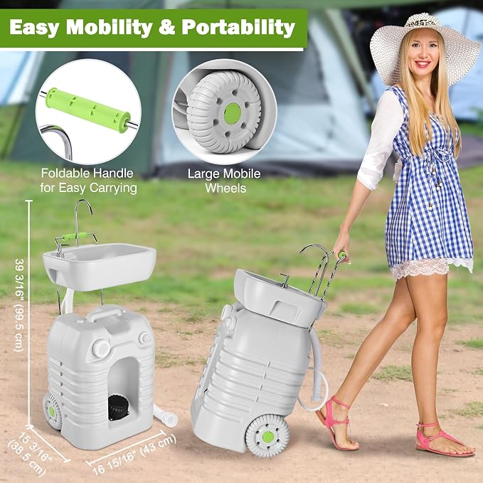 Yescom 45L Portable Sink Hand Wash Station - Image 5