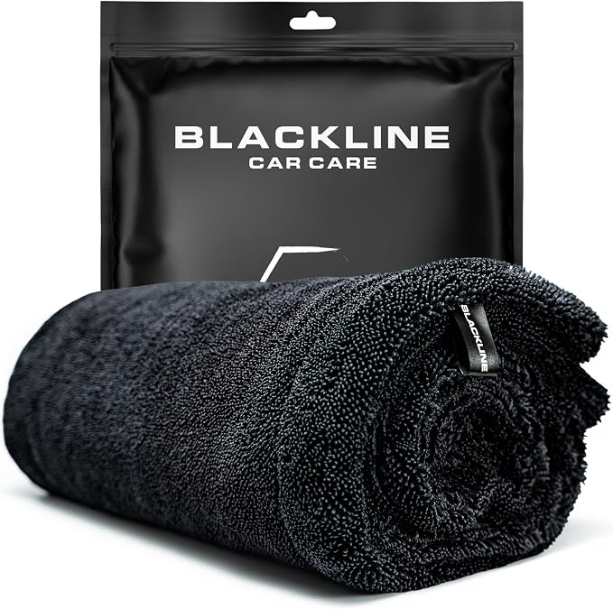 Blackline 24"x36" Twisted-Loop Car Drying Towel, Streak Free, Lint Free by BlacklineCarCare