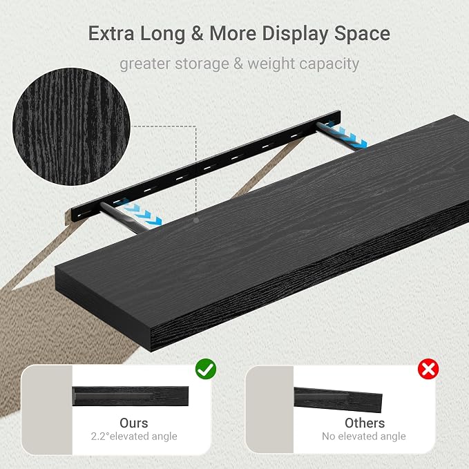Vivelove Black Floating Shelves - Image 4