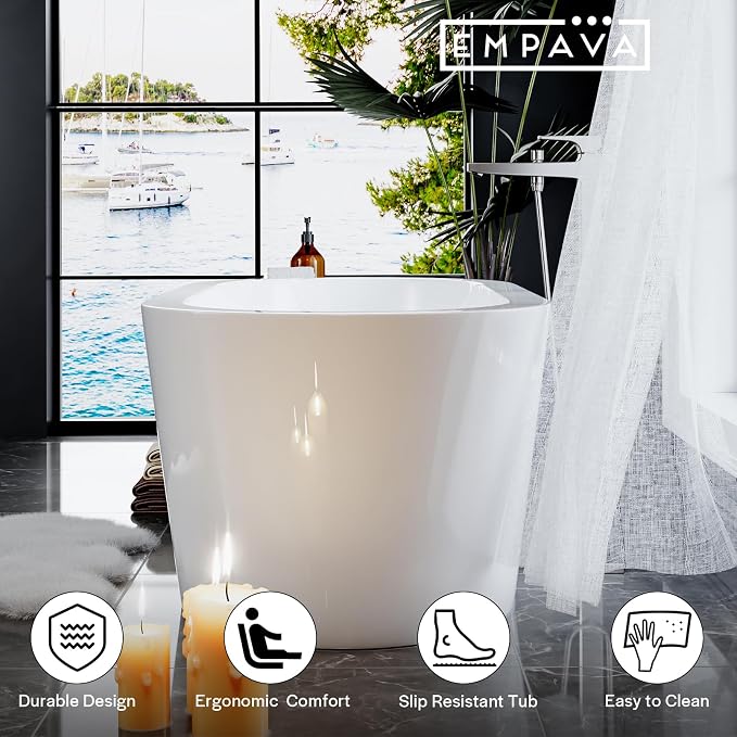 Empava Bathtub, Acrylic Free Standing Tub - Image 7