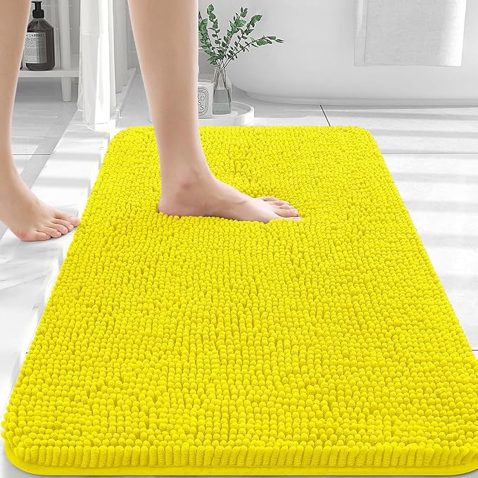 OLANLY Bathroom Rugs 30x20, Extra Soft Absorbent Chenille Bath Rugs, Rubber by OLANLY