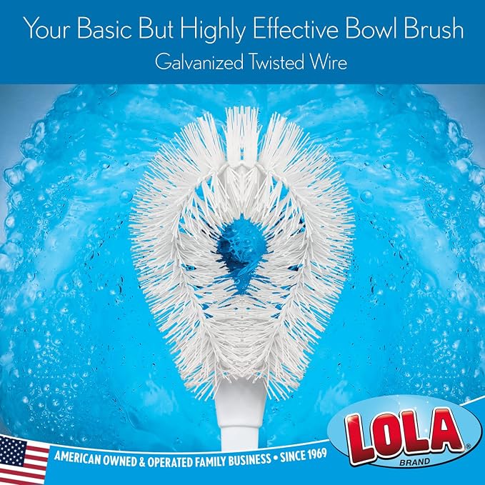 LOLA Toilet Bowl Brush w/Curved Head, 36 Pack, Coated Wire, Durable Poly - Image 3