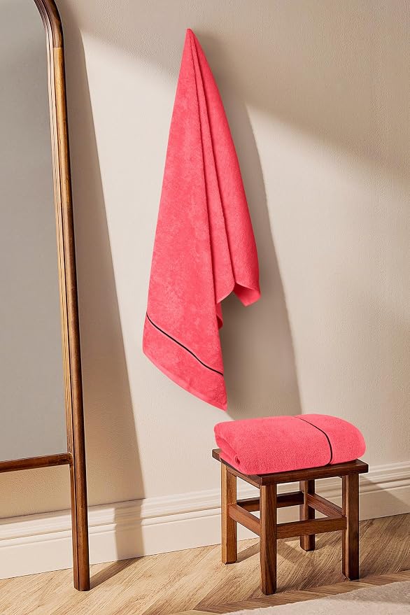 MyOwn Cotton 2 Pack Oversized Bath Towel Set 28x55 inches, Large Bath Towels - Image 4