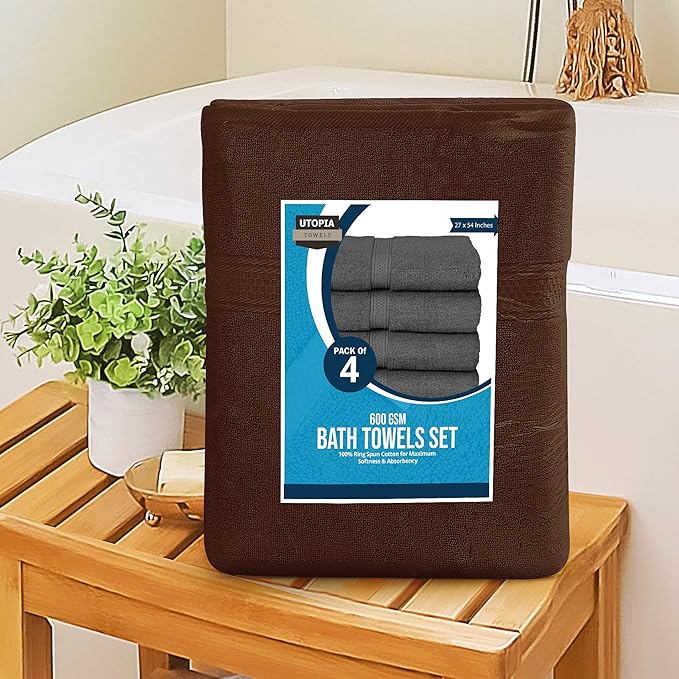 Utopia Towels 4 Pack Premium Bath Towels Set, 27 by 54 Inches, 100% Ring Spun - Image 6