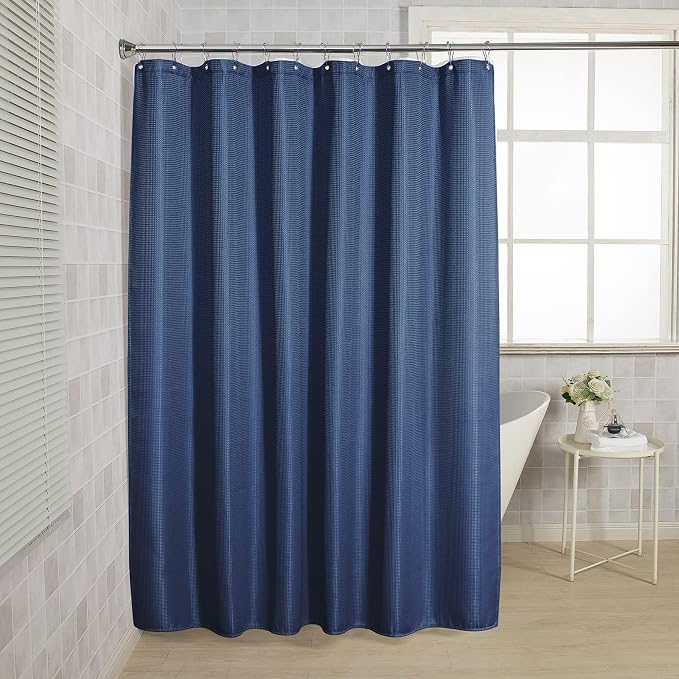AmazerBath Waffle Shower Curtain Heavy Duty 240GSM, Hotel Quality, Bathroom - Image 8