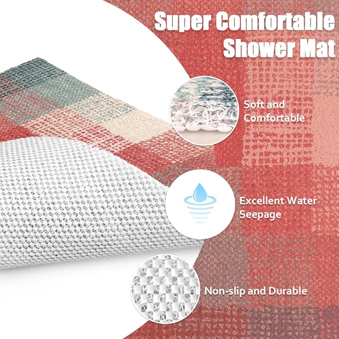 Shower Mat Bathtub Mat Non-Slip: 32x32 Inch Soft Comfort Bath Mat - Image 7
