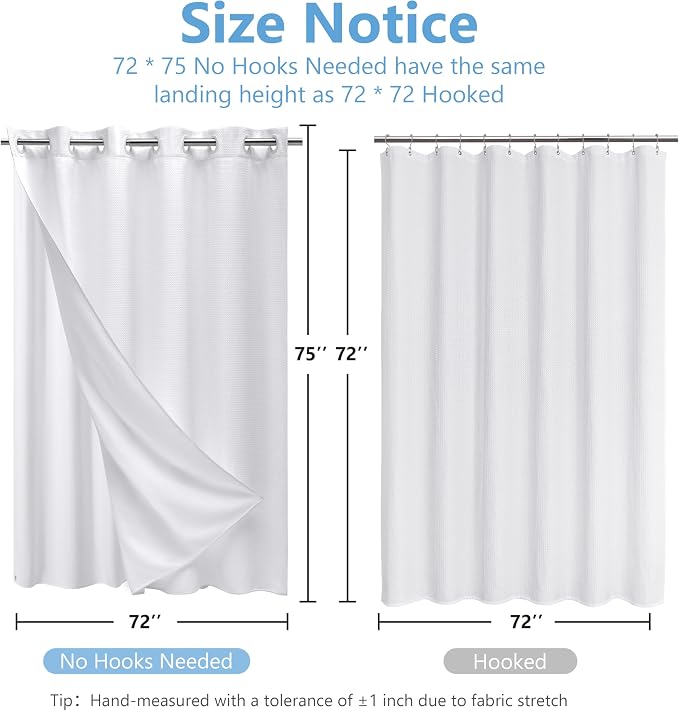 No Hook Waffle Weave Shower Curtain - Image 2