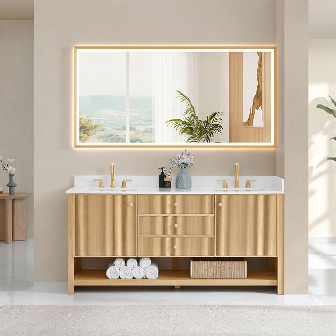 ALTAIR 72 Double Sink Bathroom Vanity Mordern Pedestal Pre-Assembled Vanities by ALTAIR