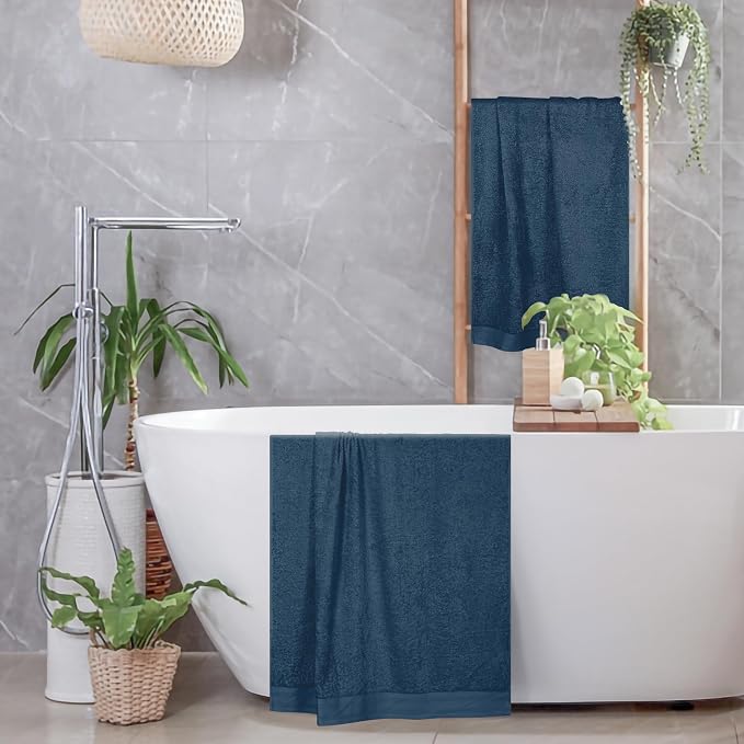 Cotton 2 Pack Oversized Bath Towel Set 28x55 inches, Large Bath Towels - Image 4