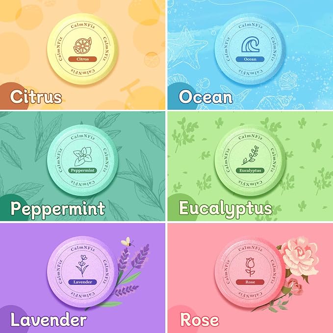 6 Pack Shower Steamers Aromatherapy, Stocking Stuffers - Image 2