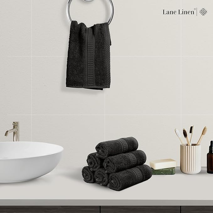 LANE LINEN 100% Cotton Washcloths 24 Pack - Image 2