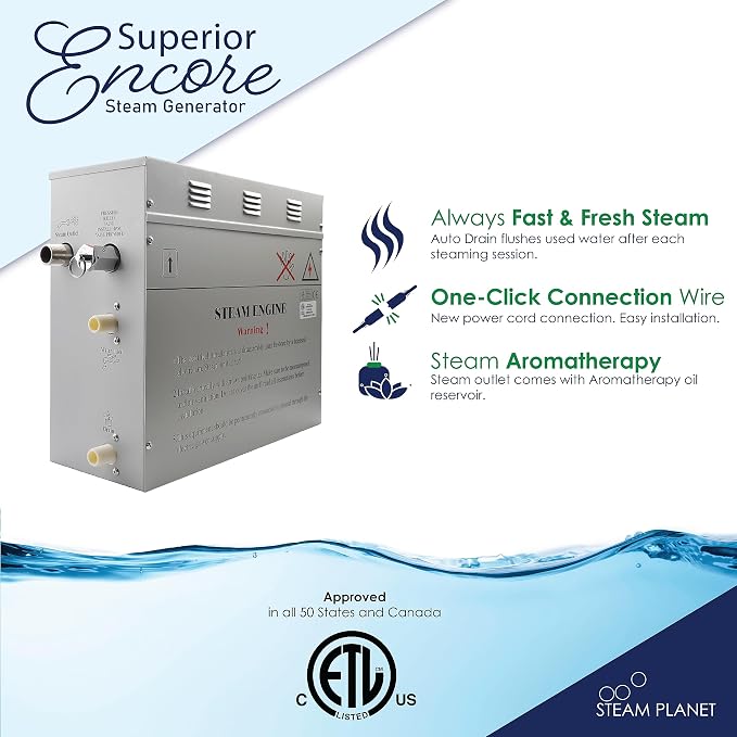 Superior Encore Plus 6kW Steam Shower Generator Kit - Image 3