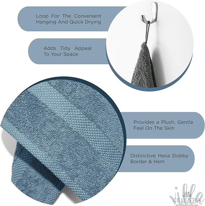 100% Cotton Bath Towel Set of 24-6 Bath Towels, 6 Hand Towels, 12 Wash Cloths - Image 4