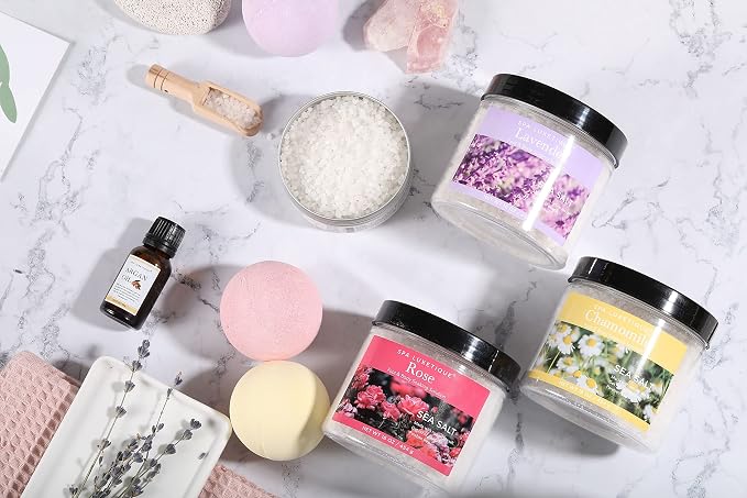 spa luxetique Bath Salts, Bath Bombs, Wooden Scoop, Epsom Salt - Image 5