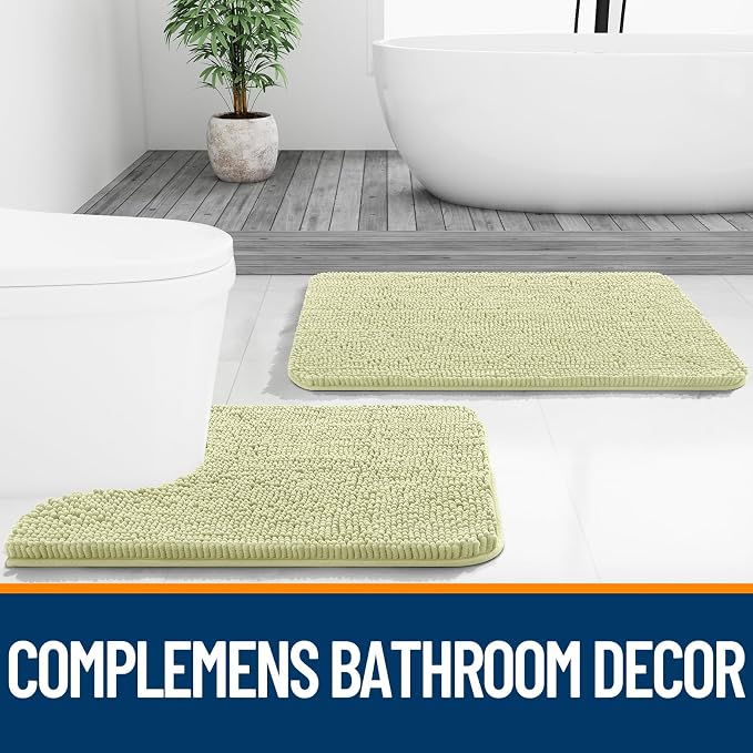 OLANLY Bathroom Rugs 24x16, Extra Soft Absorbent Chenille Bath Rugs, Rubber - Image 8