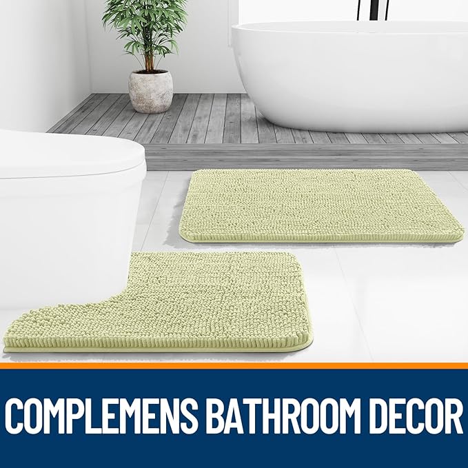 OLANLY Bathroom Rugs 44x24, Extra Soft Absorbent Chenille Bath Rugs, Rubber - Image 8