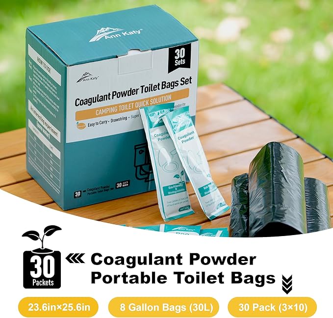Super Absorbent Polymer 30 Packs, Portable & Fast-Absorbing Camp Toilet - Image 2