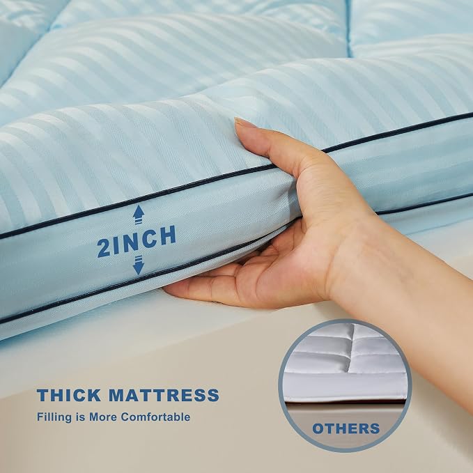 BEDLORE California King Mattress Topper, Thick Pillow Top Pad - Image 7