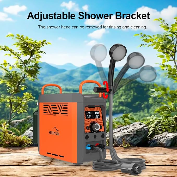 Hillhub Camping Portable Instant Hot Water Heater On Ground, Propane Water - Image 2