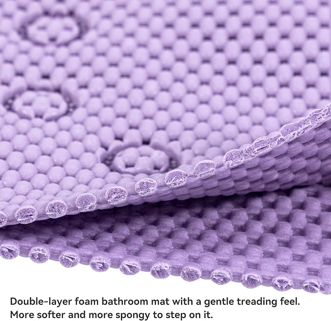 Double Layer Foam Non Slip Bathtub Mat 37x17in, More Comfortable and Thicker - Image 2