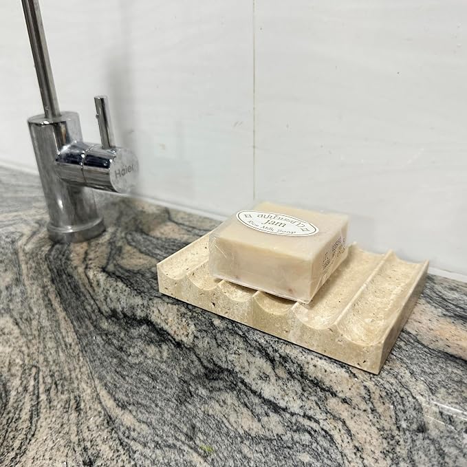 Luxury Travertine Soap Dish Marble Jewelry Ring Tray - Image 5