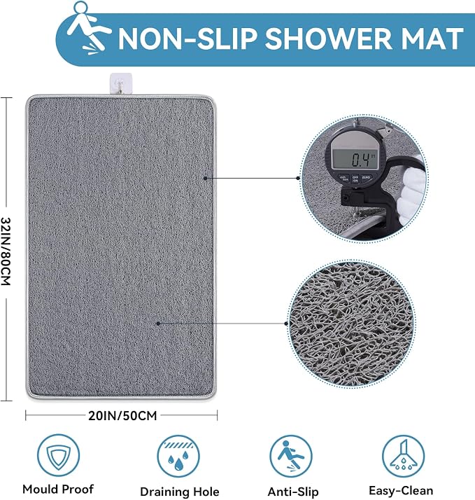 Non Slip Shower Mat Bathtub Mat 20x32 Inch, Quick Dry Bath Mat - Image 3