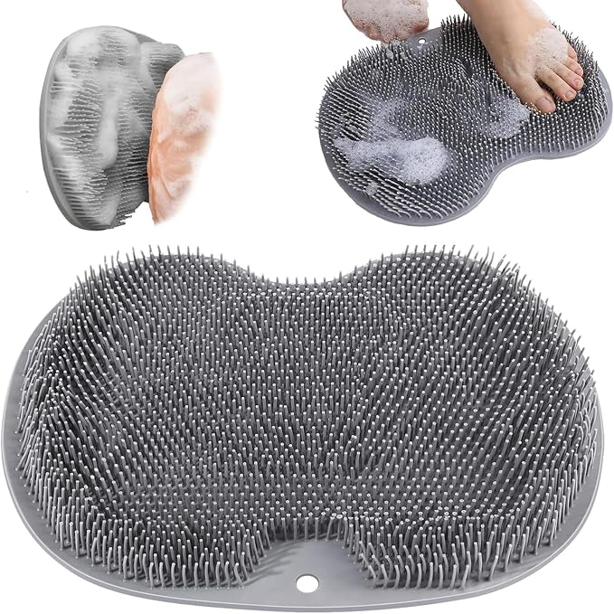 Shower Foot Scrubber Mat with Non-Slip Suction Cups, Exfoliating Foot and Back by Unknown