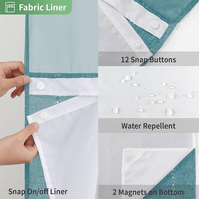 Boho Farmhouse No Hook Shower Curtain Set - Image 6
