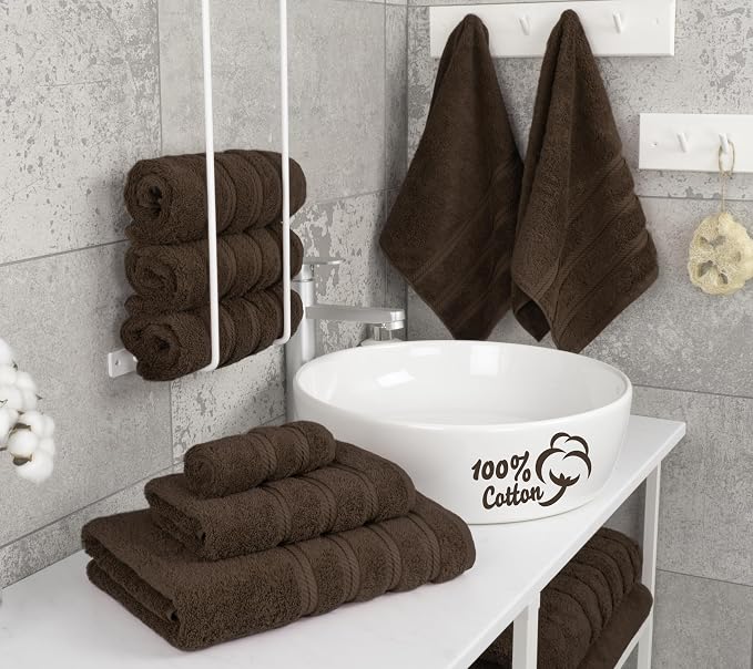 American Soft Linen Luxury 6 Piece Towel Set, 2 Bath Towels 2 Hand Towel 2 - Image 3