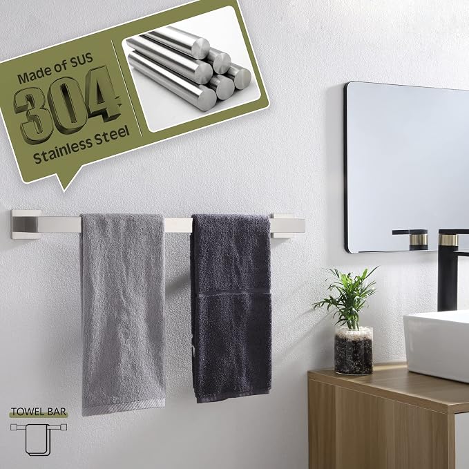 KOKOSIRI 24-Inch Single Towel Bar, Bathroom Kitchen Towel Holder, Wall Mounted - Image 8