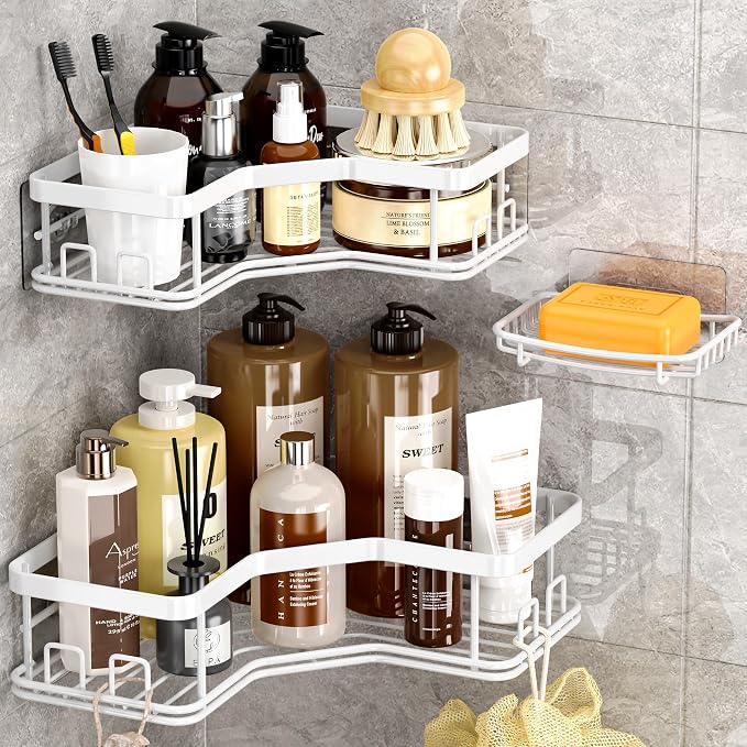 MAXIFFE 3 Pack X-Large Corner Shower Caddy by MAXIFFE