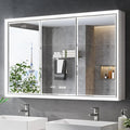 48x30 Beveled Lighted Medicine Cabinet by QUEENFUN
